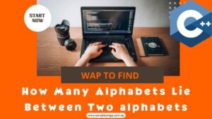 write c program to find how many alphabets lie between two alphabets