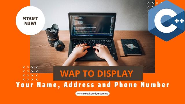 write a c program to display your name address and phone number